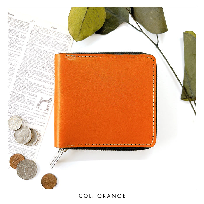 【Leo&Aoi公式ショップ】 こだわり親父 栃木レザー ラウンド型財布 二つ折り財布 ラウンドファスナー 本革 財布 小銭入れ 二つ折り メンズ レディース コンパクト 薄型 カード入れ 牛本革 革財布 ウォレット コインケース付き ハンドメイド 【安心の返品保証付き】