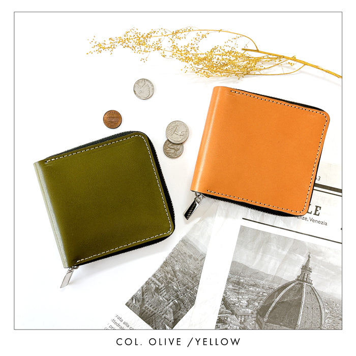 【Leo&Aoi公式ショップ】 こだわり親父 栃木レザー ラウンド型財布 二つ折り財布 ラウンドファスナー 本革 財布 小銭入れ 二つ折り メンズ レディース コンパクト 薄型 カード入れ 牛本革 革財布 ウォレット コインケース付き ハンドメイド 【安心の返品保証付き】