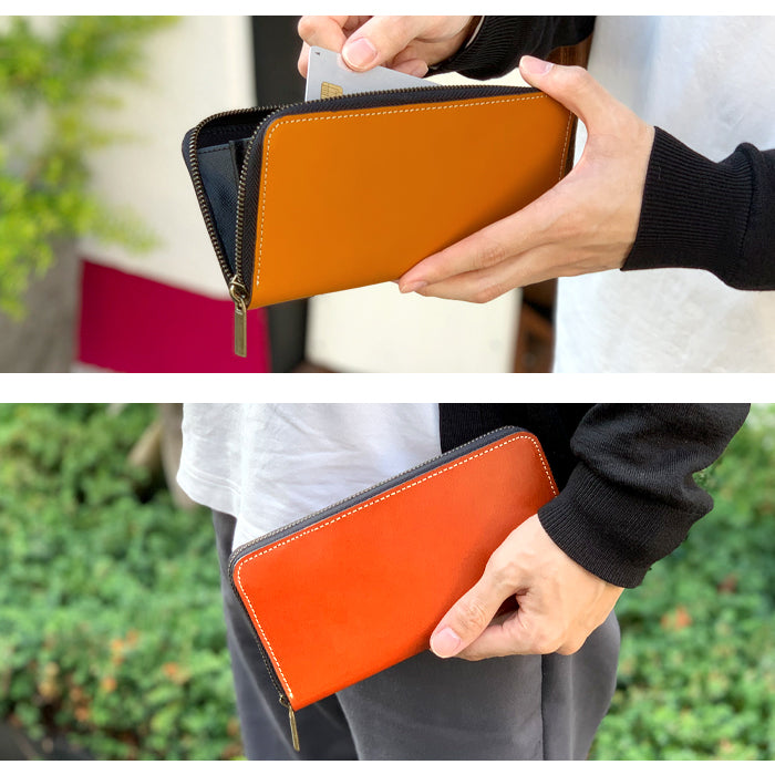 【Leo&Aoi公式ショップ】 栃木レザー こだわり親父 長財布 メンズ 財布 本革 牛革 ラウンドファスナー サイフ さいふ ウォレット 革 レザー カード収納 革財布 ラウンド長財布 ラウンド財布 長サイフ 本革長財布 レディース ハンドメイド【安心の返品保証付き】