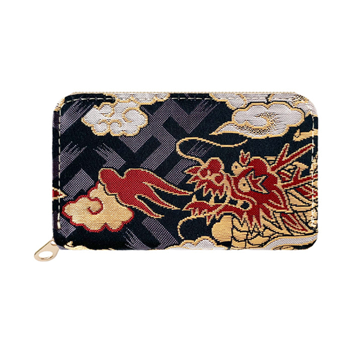 【Leo&Aoi公式ショップ】 西陣織 月影 コインケース ラウンドファスナー ポーチ 小型財布 小銭入れ コンパクト 小物入れ 高級 華やか 着物 和柄 和風 レディース 女性 ケース【安心の返品保証付き】