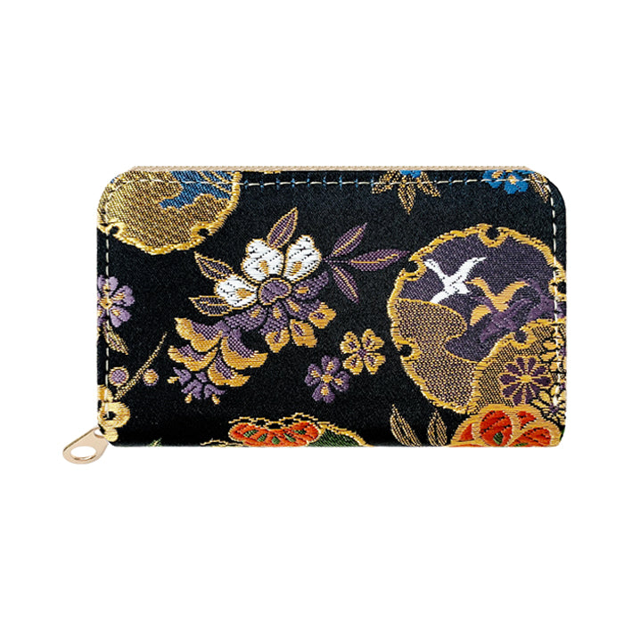 【Leo&Aoi公式ショップ】 西陣織 月影 コインケース ラウンドファスナー ポーチ 小型財布 小銭入れ コンパクト 小物入れ 高級 華やか 着物 和柄 和風 レディース 女性 ケース【安心の返品保証付き】