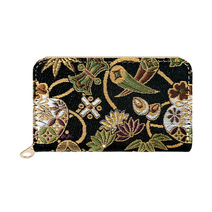 【Leo&Aoi公式ショップ】 西陣織 月影 コインケース ラウンドファスナー ポーチ 小型財布 小銭入れ コンパクト 小物入れ 高級 華やか 着物 和柄 和風 レディース 女性 ケース【安心の返品保証付き】