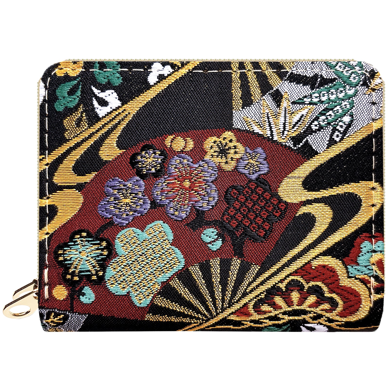 【Leo&Aoi公式ショップ】 西陣織 月影 蛇腹 ダブルファスナー 財布 レディース メンズ カード収納 ミニ財布 小さい財布 ラウンド型財布 和 和柄 和風 【安心の返品保証付き】