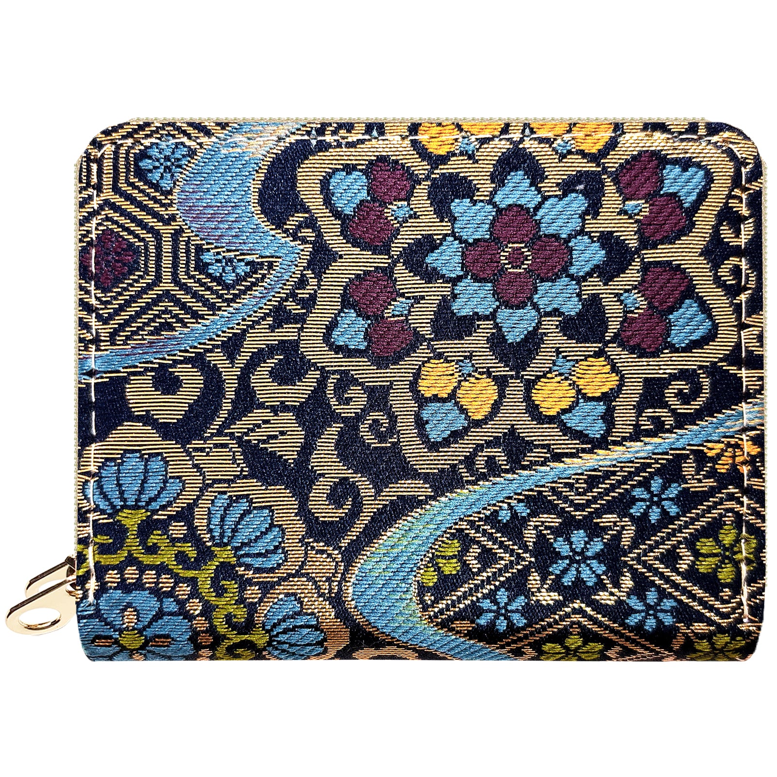 【Leo&Aoi公式ショップ】 西陣織 月影 蛇腹 ダブルファスナー 財布 レディース メンズ カード収納 ミニ財布 小さい財布 ラウンド型財布 和 和柄 和風 【安心の返品保証付き】