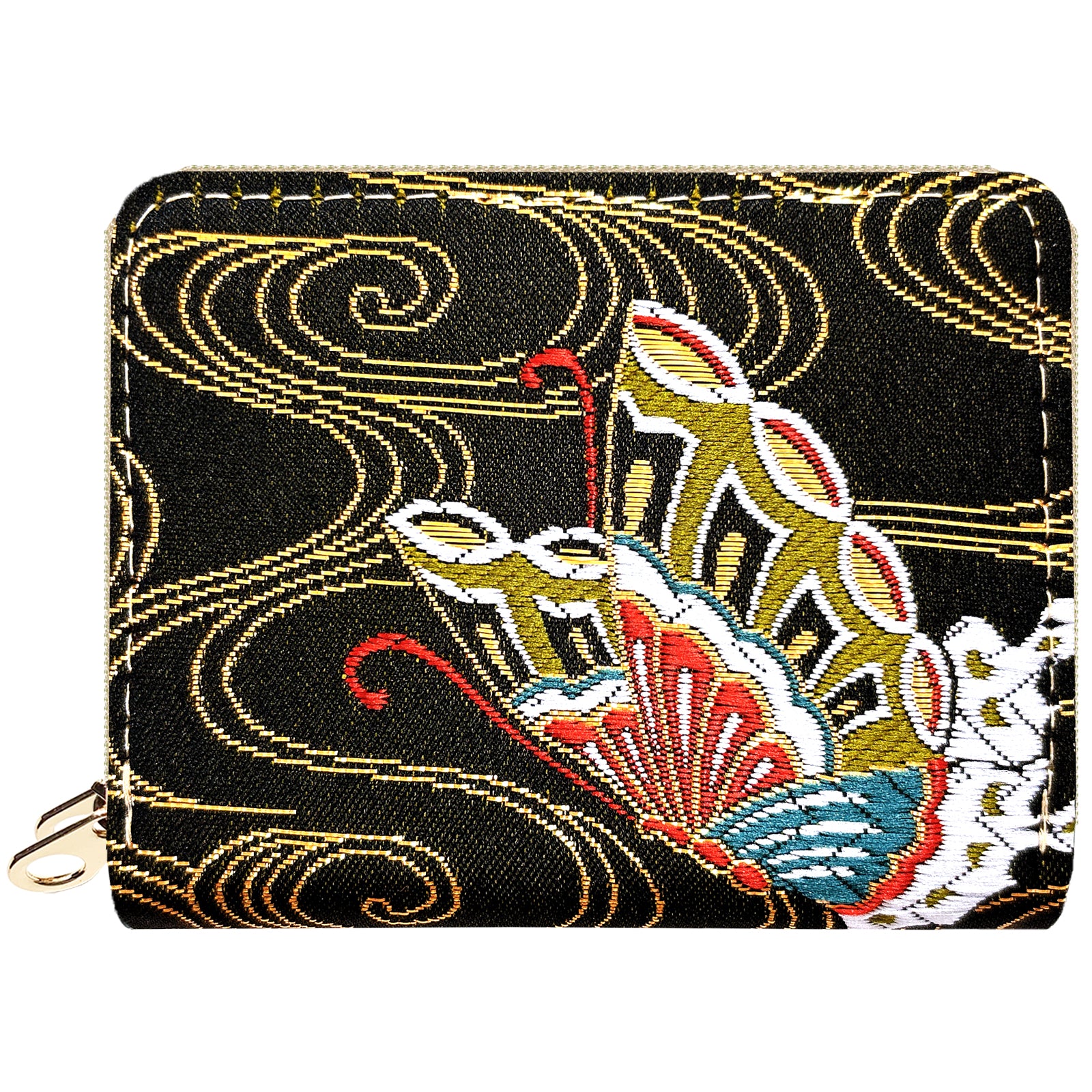 【Leo&Aoi公式ショップ】 西陣織 月影 蛇腹 ダブルファスナー 財布 レディース メンズ カード収納 ミニ財布 小さい財布 ラウンド型財布 和 和柄 和風 【安心の返品保証付き】