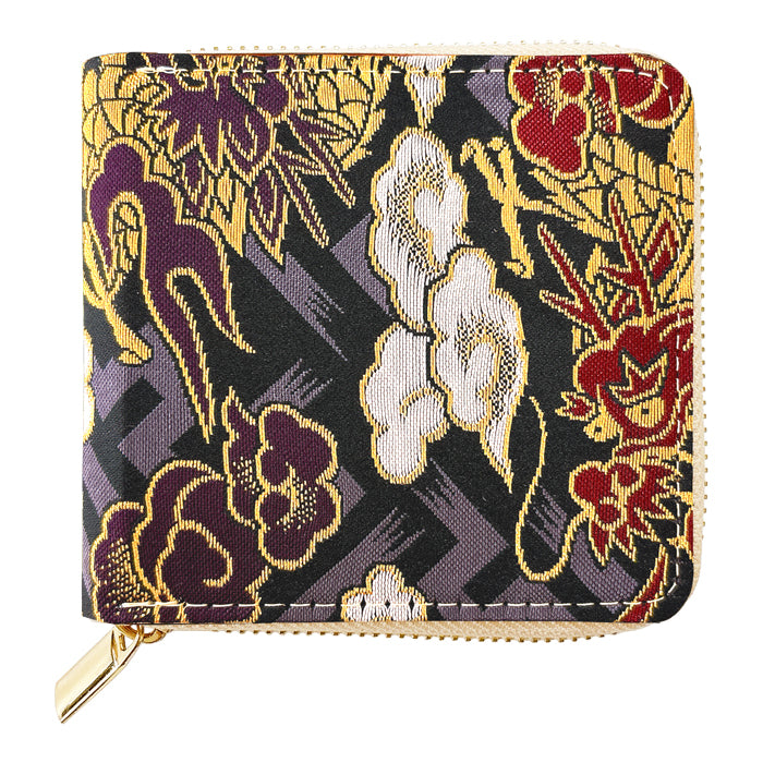 【Leo&Aoi公式ショップ】 西陣織 月影 ラウンド型 二つ折り財布 レディース メンズ 財布 ラウンドファスナー 小銭入れ コンパクト 和柄 日本製 【安心の返品保証付き】