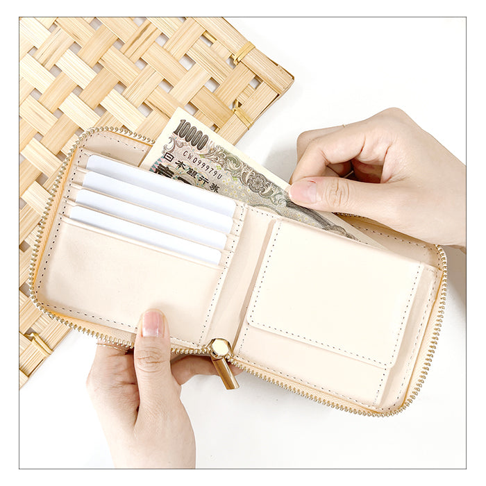 【Leo&Aoi公式ショップ】 西陣織 月影 ラウンド型 二つ折り財布 レディース メンズ 財布 ラウンドファスナー 小銭入れ コンパクト 和柄 日本製 【安心の返品保証付き】