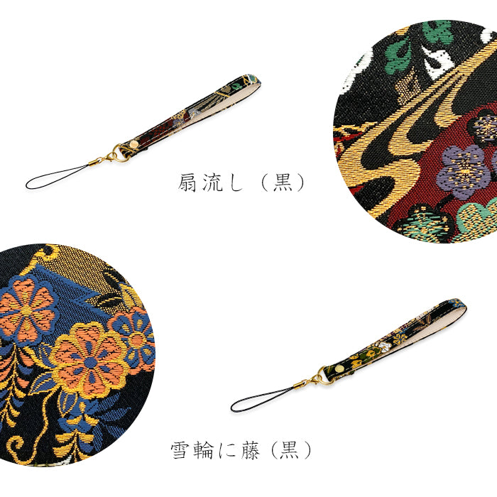 【Leo&Aoi公式ショップ】 西陣織 月影 ストラップ マルチストラップ 携帯ストラップ 携帯 スマホ キーホルダー パスケース 定期入れ リストストラップ 手帳型 スマホケース 落下防止 レディース 金襴 和柄 和風 高級 華やか 着物 紐ストラップ カニカン付き 【安心の返品保証付き】