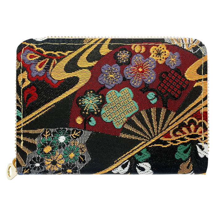 【Leo&Aoi公式ショップ】 西陣織 月影 ミニ財布 財布 金襴 ミニウォレット コンパクト ラウンドファスナー サイフ さいふ ウォレット 小さい財布 カード収納 ラウンド財布 ミニサイフ 和風 和柄 和 豪華 織物 ハンドメイド