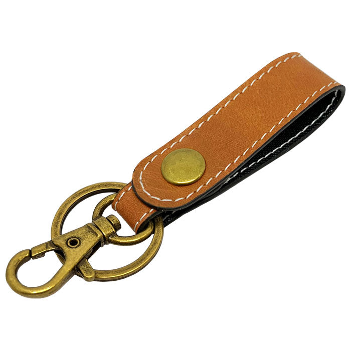 【Leo&Aoi公式ショップ】 馬革 キーリング スナップボタン キーホルダー バッグチャーム キーフック 馬ヌメ クラシック