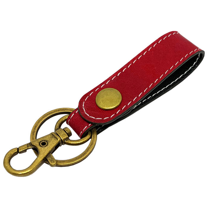 【Leo&Aoi公式ショップ】 馬革 キーリング スナップボタン キーホルダー バッグチャーム キーフック 馬ヌメ クラシック