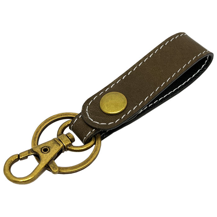 【Leo&Aoi公式ショップ】 馬革 キーリング スナップボタン キーホルダー バッグチャーム キーフック 馬ヌメ クラシック