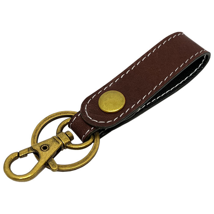 【Leo&Aoi公式ショップ】 馬革 キーリング スナップボタン キーホルダー バッグチャーム キーフック 馬ヌメ クラシック