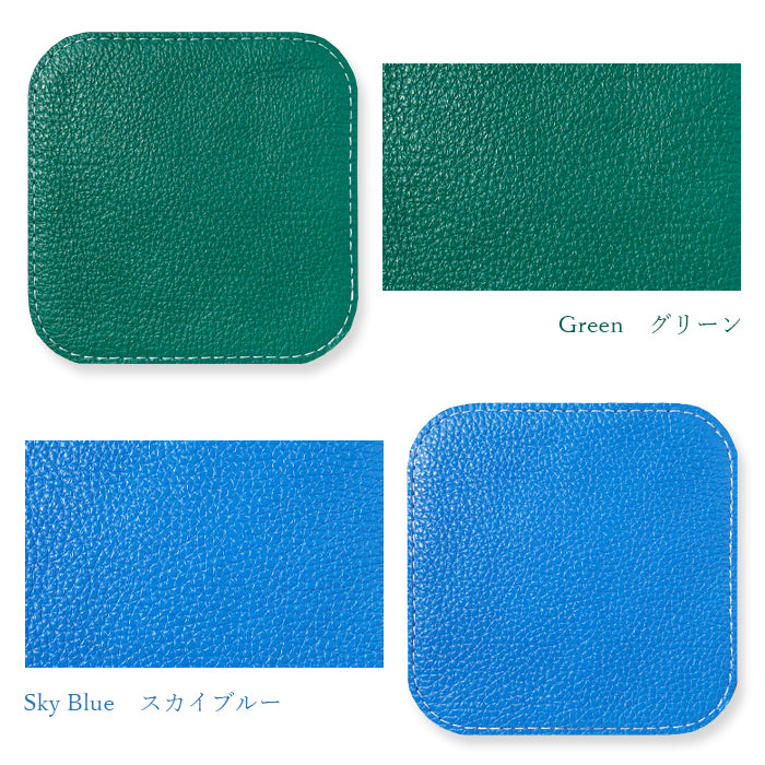 【Leo&Aoi公式ショップ】 紳士淑女 コースター 本革 4枚セット テーブルウェア カフェ おしゃれ キッチン 雑貨 食器 ハンドメイド 角丸型 革 上品 華やか お洒落 高級 無地 型押し 【安心の返品保証付き】