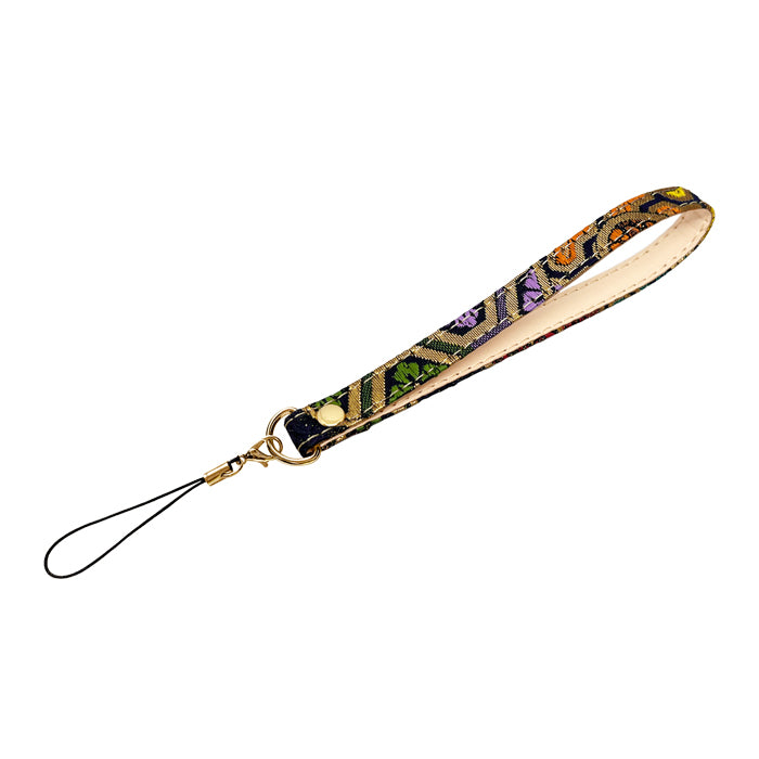 【Leo&Aoi公式ショップ】 西陣織 宵 ストラップ マルチストラップ 携帯ストラップ 携帯 スマホ キーホルダー パスケース 定期入れ リストストラップ 手帳型 スマホケース 落下防止 レディース 金襴 和柄 和風 高級 華やか 着物 紐ストラップ カニカン付き 【安心の返品保証付き】