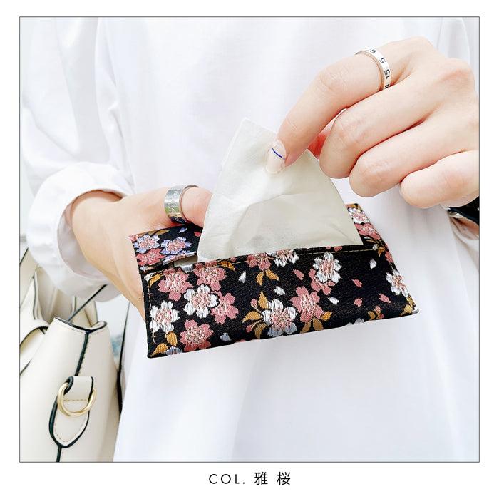 【Leo&Aoi公式ショップ】 西陣織 宵 ティッシュケース ポケットティッシュ入れ ティッシュカバー 高級 ポケットティッシュケース カバー  ハンドメイド 上品 華やか かわいい お洒落 高級 金襴 和雑貨 【安心の返品保証付き】