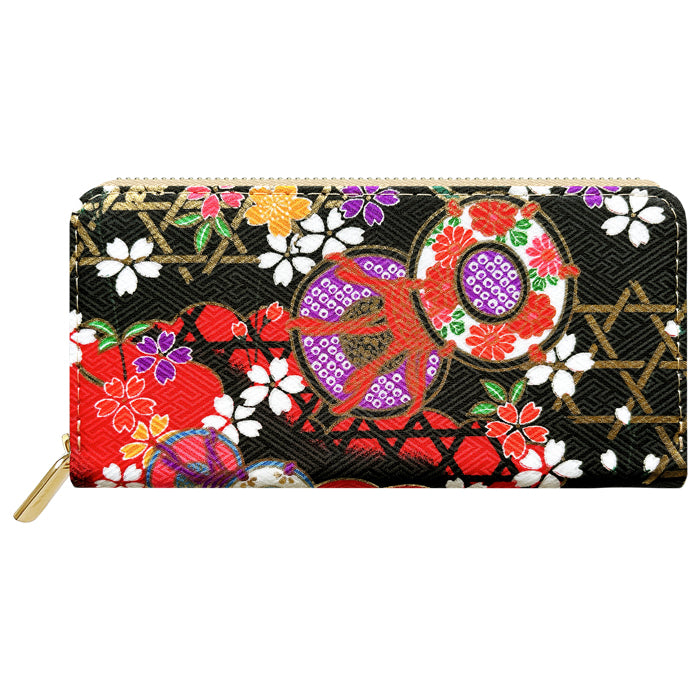 【Leo&Aoi公式ショップ】 金彩友禅 華 長財布 金襴 財布 ラウンドファスナー カード収納 サイフ さいふ ウォレット ラウンド長財布 ラウンド財布 長サイフ 和風 和柄 和 豪華 織物 レディース メンズ 女性 男性 ハンドメイド【安心の返品保証付き】