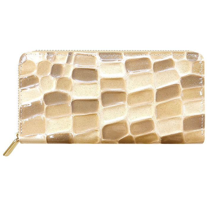 【Leo&Aoi公式ショップ】 2ndステンドグラス 蛇腹 カードポケット付き 長財布 本革 ラウンド型ファスナー 財布 レディース 大容量 【安心の返品保証付き】