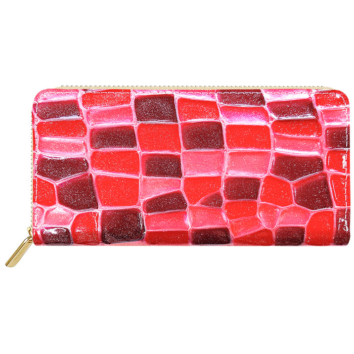 【Leo&Aoi公式ショップ】 2ndステンドグラス 蛇腹 カードポケット付き 長財布 本革 ラウンド型ファスナー 財布 レディース 大容量 【安心の返品保証付き】