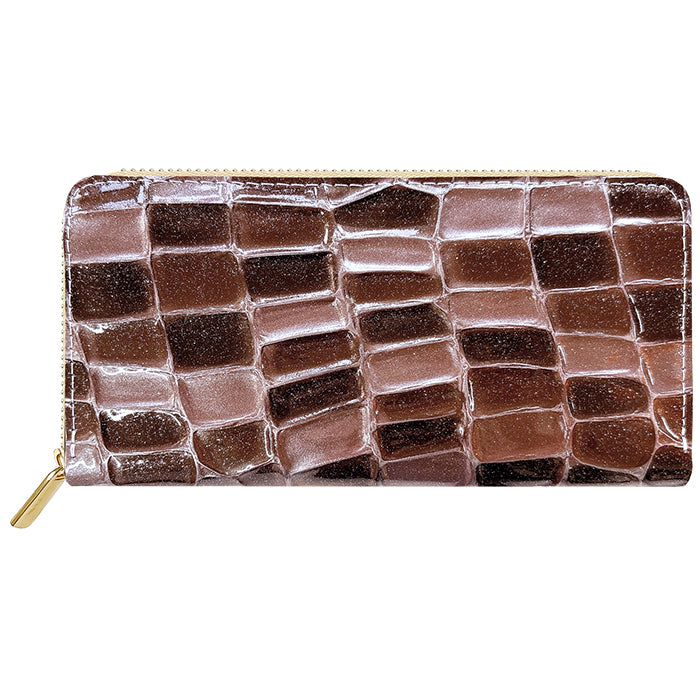 【Leo&Aoi公式ショップ】 2ndステンドグラス 蛇腹 カードポケット付き 長財布 本革 ラウンド型ファスナー 財布 レディース 大容量 【安心の返品保証付き】