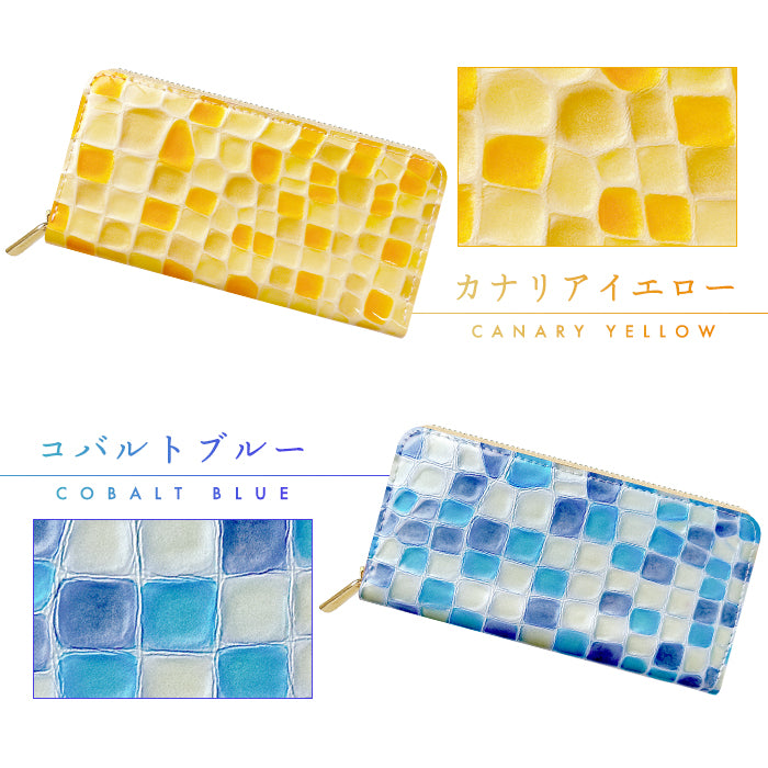 【Leo&Aoi公式ショップ】 本革 3rdステンドグラス 長財布 レディース 財布 ラウンド型ファスナー カード収納【安心の返品保証付き】