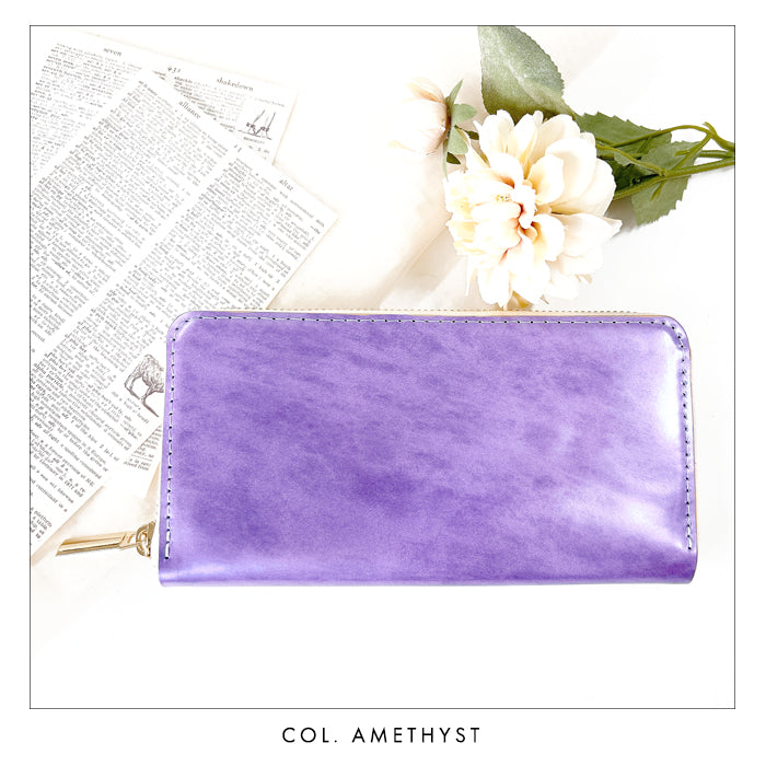 【Leo&Aoi公式ショップ】 アダマス 長財布 本革 財布 ラウンド型ファスナー レディース メンズ 大理石風 大容量 カード収納【安心の返品保証付き】