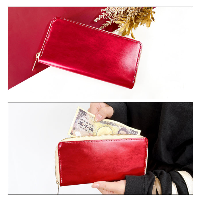 【Leo&Aoi公式ショップ】 アダマス 長財布 本革 財布 ラウンド型ファスナー レディース メンズ 大理石風 大容量 カード収納【安心の返品保証付き】