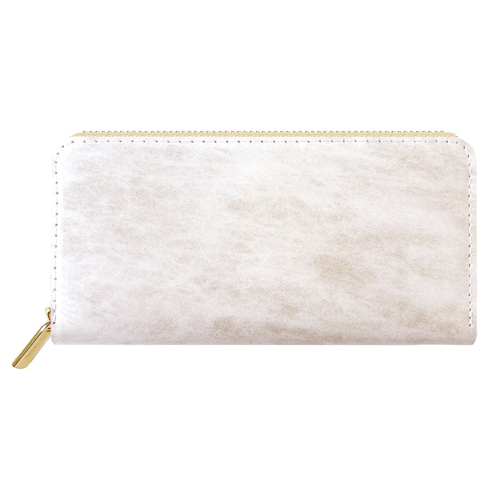 【Leo&Aoi公式ショップ】 アダマス 長財布 本革 財布 ラウンド型ファスナー レディース メンズ 大理石風 大容量 カード収納【安心の返品保証付き】