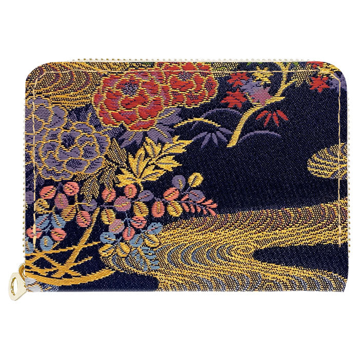 【Leo&Aoi公式ショップ】 西陣織 明 ミニ財布 財布 金襴 ミニウォレット コンパクト ラウンドファスナー サイフ さいふ ウォレット 小さい財布 カード収納 ラウンド財布 ミニサイフ 和風 和柄 和 豪華 織物 ハンドメイド