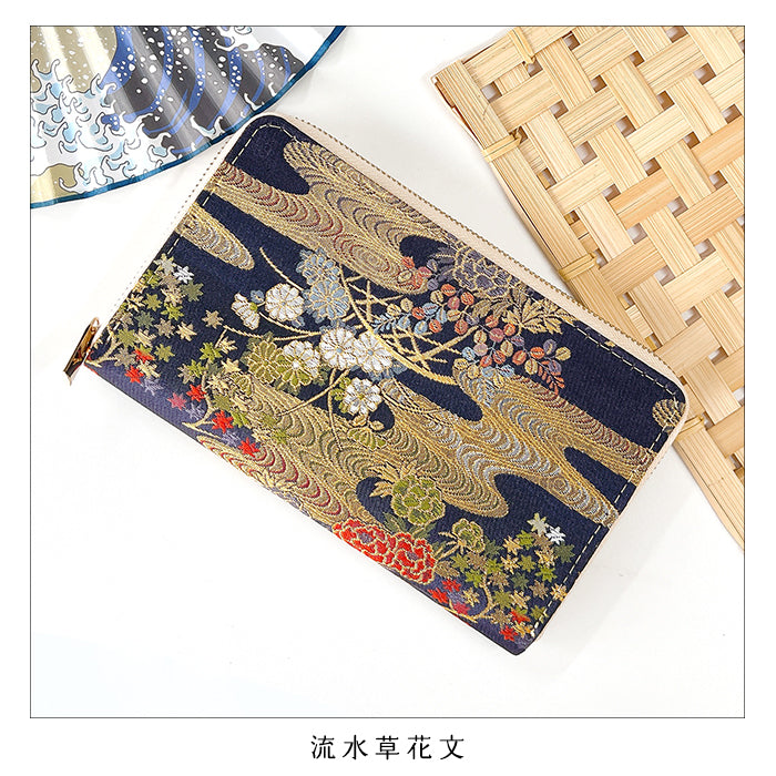 【Leo&Aoi公式ショップ】西陣織 明 マルチケース 通帳ケース パスポートケース 母子手帳ケース 大容量 スリム設計 ファスナー付き メンズ レディース おしゃれ ハンドメイド 和柄 和風 和 【安心の返品保証付き】