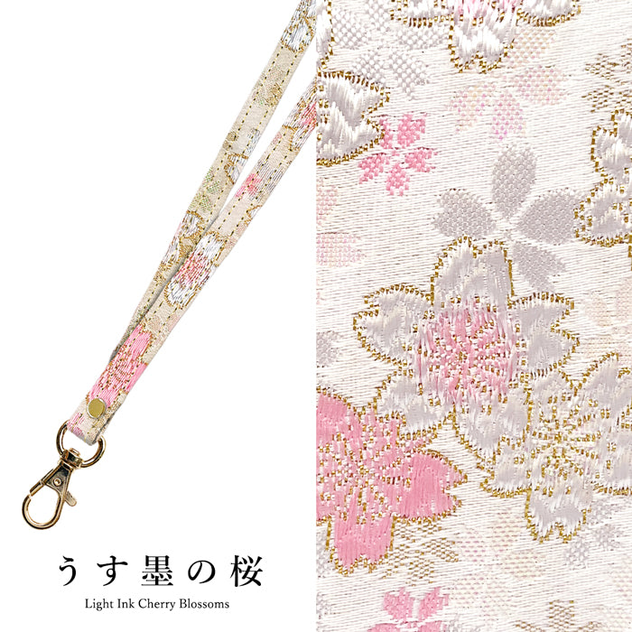 【Leo&Aoi公式ショップ】 西陣織 明 ネックストラップ ロングストラップ 首掛け 落下防止 ネックホルダー IDカードホルダー IDケース パスケース スマホ スマートフォン ネック ストラップ ナスカン 高級 華やか 着物 和柄 和風 レディース 女性 【安心の返品保証付き】