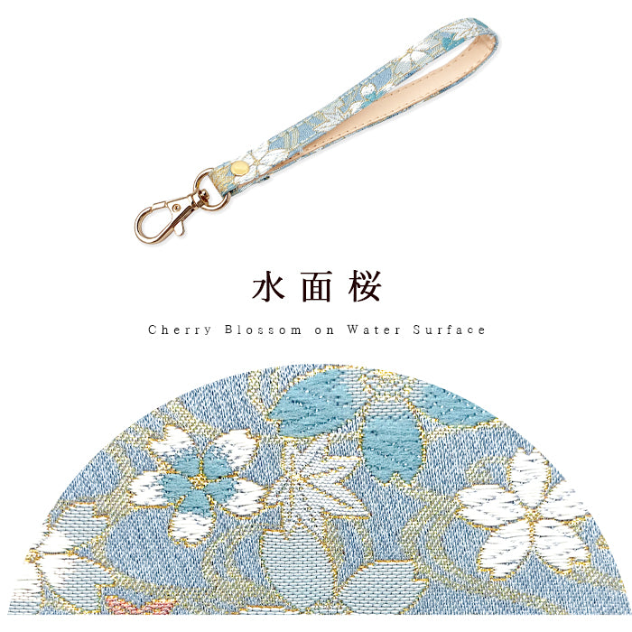 【Leo&Aoi公式ショップ】 西陣織 明 ナスカン付き ストラップ マルチストラップ 携帯ストラップ 携帯 スマホ キーホルダー パスケース 定期入れ リストストラップ 手帳型 スマホケース 落下防止 レディース 金襴 和柄 和風 高級 華やか 着物 【安心の返品保証付き】