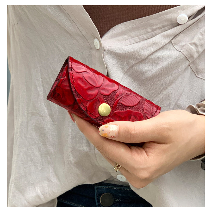【Leo&Aoi公式ショップ】 アンティーク調 バラ キーケース 4連 本革 レディース スマートキー 三つ折り 牛革 レザー 鍵入れ 鍵 カギ 収納 スリム コンパクト キーホルダー 4連キーケース 薔薇 ローズ 日本製 【安心の返品保証付き】
