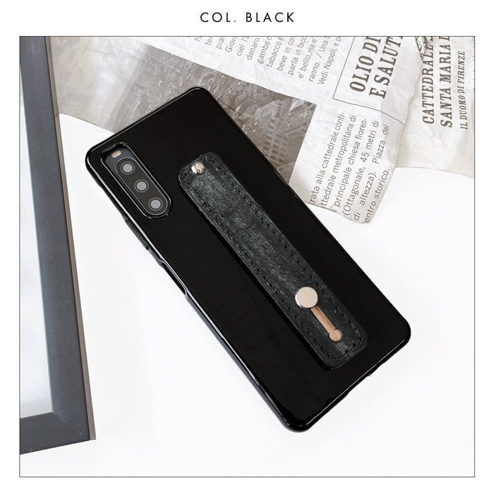 【Leo&Aoi公式ショップ】 ブライドルレザー スマホバンド 本革 スマホベルト レザー スマホリング 落下防止 ベルト バンド ホルダー 片手 スタンド スライドベルト スマホスタンド タンニンなめし ブルーム  イギリス製 革 高級 牛革 【安心の返品保証付き】