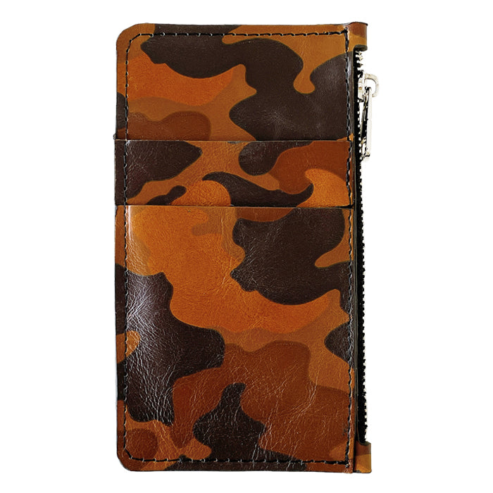 【Leo&Aoi公式ショップ】 カモフラージュ スリムウォレット 薄型 財布 ミニ財布 お札入れ コインケース 小型財布 マルチケース 小銭入れ カード入れ コンパクト コンパクトウォレット ヌメ革 革 高級 本革 牛革 牛ヌメ革 レザー ケース セカンド財布 キュッシュレス フラグメントケース 迷彩柄 【安心の返品保証付き】