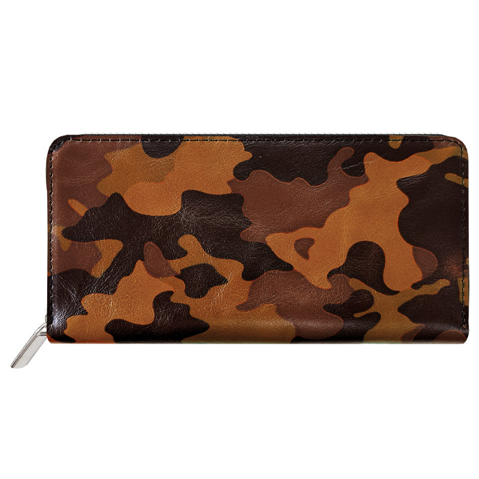 【Leo&Aoi公式ショップ】 カモフラージュ 蛇腹式 カードポケット付き 長財布 財布 本革 ラウンドファスナー サイフ さいふ ウォレット 革 レザー 革財布 ラウンド長財布 ラウンド財布 長サイフ 本革長財布 カード収納 メンズ 迷彩柄 カモフラ 【安心の返品保証付き】