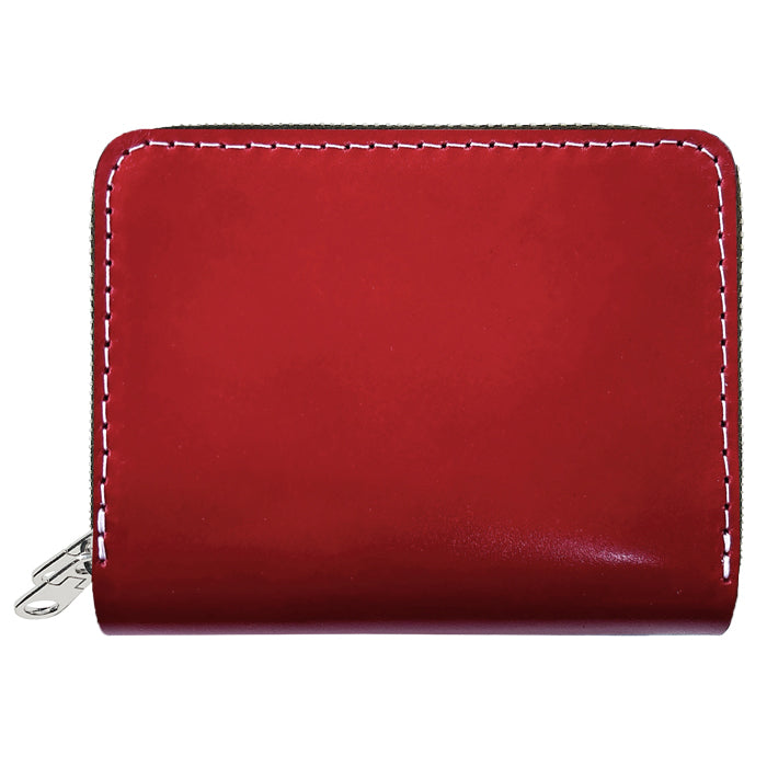 【Leo&Aoi公式ショップ】 本革 コードバン 蛇腹 ダブルファスナー 財布 馬革 メンズ カード収納 ミニ財布 小さい財布 ラウンド型財布 ホースレザー  【安心の返品保証付き】