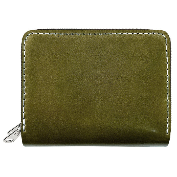 【Leo&Aoi公式ショップ】 本革 コードバン 蛇腹 ダブルファスナー 財布 馬革 メンズ カード収納 ミニ財布 小さい財布 ラウンド型財布 ホースレザー  【安心の返品保証付き】