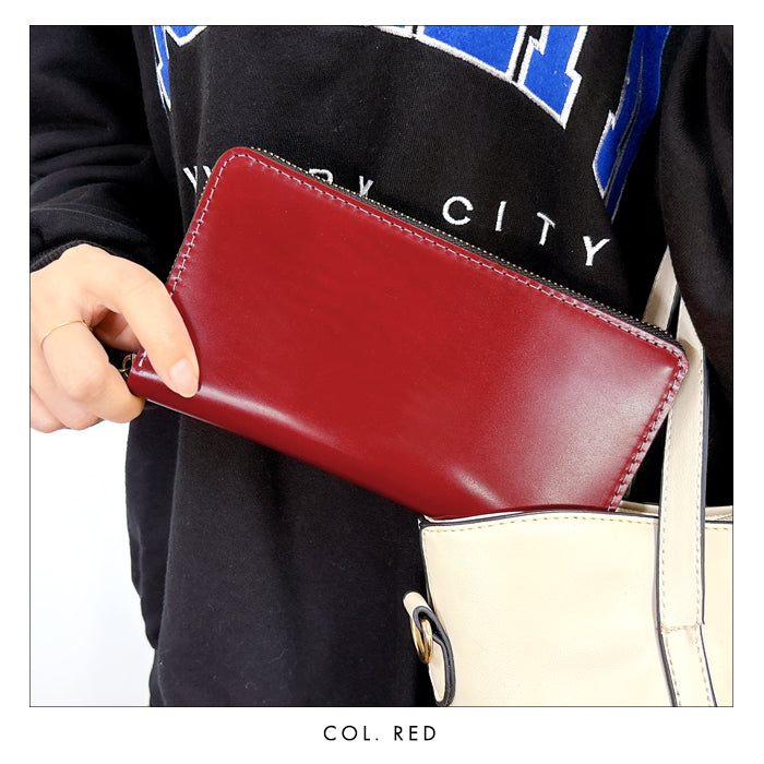 【Leo&Aoi公式ショップ】 コードバン 馬革 蛇腹 カードポケット付き 長財布 本革 財布 高級 ラウンドファスナー サイフ さいふ ウォレット 革 レザー カード収納 革財布 ラウンド長財布 ラウンド財布 長サイフ 本革長財布 メンズ レディース 【安心の返品保証付き】