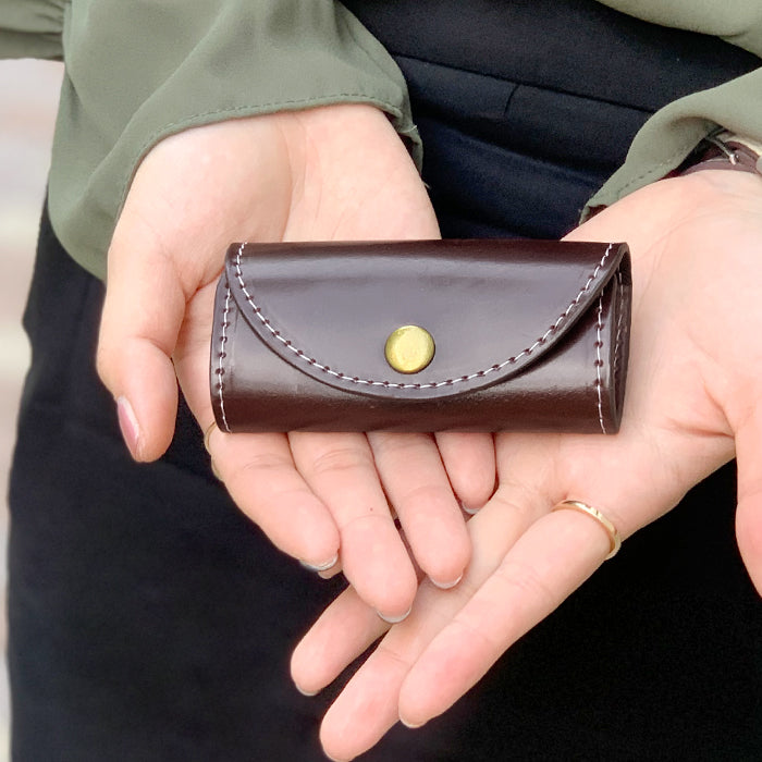 【Leo&Aoi公式ショップ】 コードバン キーケース 4連 本革 メンズ レディース スマートキー 三つ折り 馬革 ホースレザー レザー 鍵入れ 鍵 カギ 収納 スリム コンパクト キーホルダー 4連キーケース 【安心の返品保証付き】