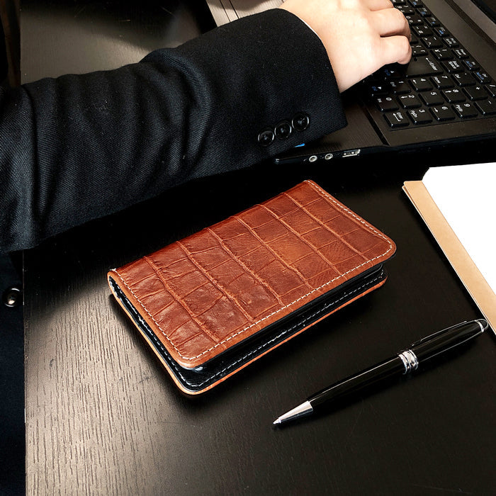 【Leo&Aoi公式ショップ】 iPhone 17 pro max iphone17promax ケース カバー 手帳型 本革 クロコダイル 型押し 手帳型ケース アイフォン17プロマックス スマホケース