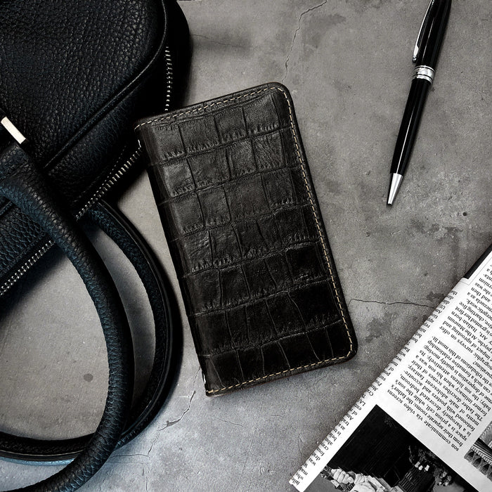 【Leo&Aoi公式ショップ】 Xperia 1 V SO-51D SOG10 A301SO XQ-DQ44 カバー 手帳型 本革 クロコダイル 型押し 手帳型ケース so51d エクスペリア スマホケース