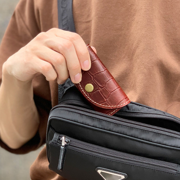 クロコダイル 型押し キーケース 4連 本革 メンズ レディース スマートキー 三つ折り 牛革 レザー 鍵入れ 鍵 カギ 収納 スリム コンパクト キーホルダー 4連キーケース