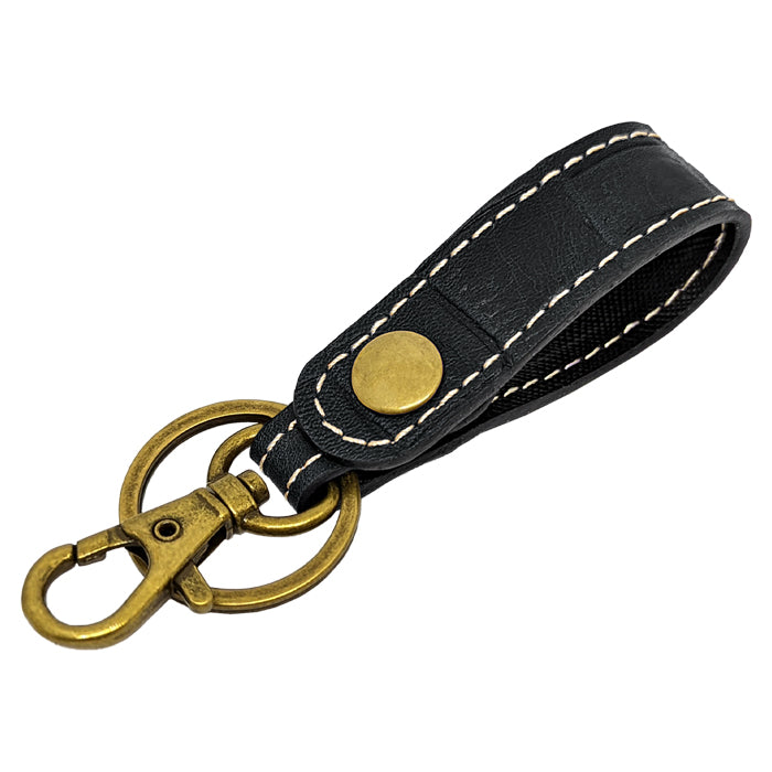【Leo&Aoi公式ショップ】 本革 キーリング キーホルダー スナップボタン バッグチャーム クロコダイル 型押し ワニ柄 わに柄