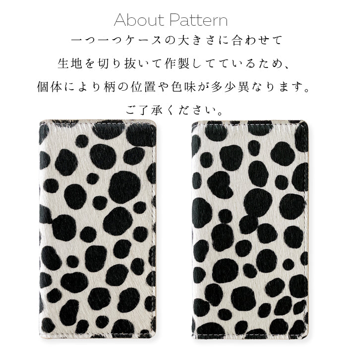 【Leo&Aoi公式ショップ】 XPERIA Ace SO-02L ケース カバー 本革 ハラコ ダルメシアン 手帳型ケース so02l エクスペリア スマホケース 【安心の返品保証付き】