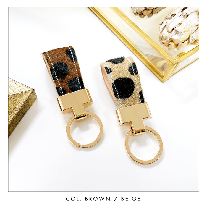 【Leo&Aoi公式ショップ】 ハラコ風 ダルメシアン スマートキーリング 本革 キーホルダー バッグチャーム 本革キーリング 牛革 レザー 鍵 カギ レディース 牛革 ダルメシアン柄 アニマル柄 ハラコ風レザー 【安心の返品保証付き】