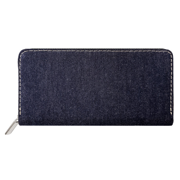 【Leo&Aoi公式ショップ】 児島デニム 蛇腹 カードポケット付き 財布 長財布 岡山デニム ラウンド型ファスナー メンズ レディース 大容量 【安心の返品保証付き】