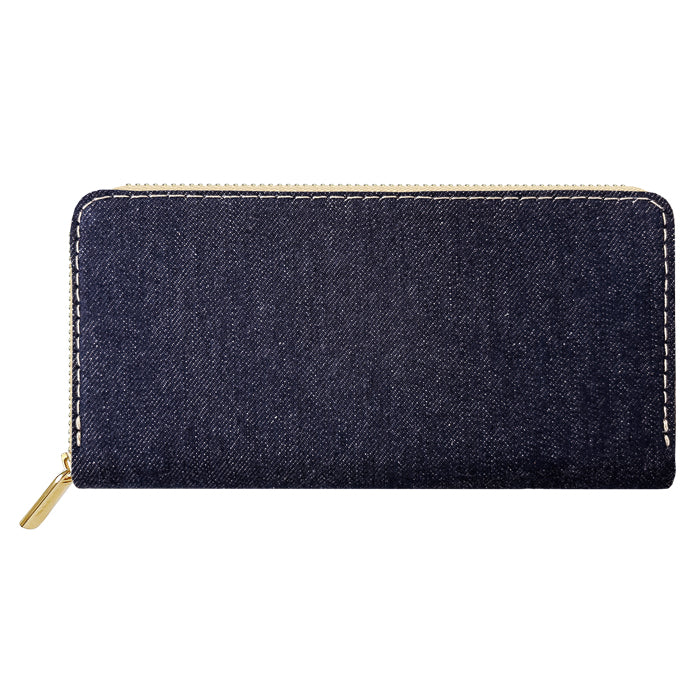 【Leo&Aoi公式ショップ】 児島デニム 蛇腹 カードポケット付き 財布 長財布 岡山デニム ラウンド型ファスナー メンズ レディース 大容量 【安心の返品保証付き】