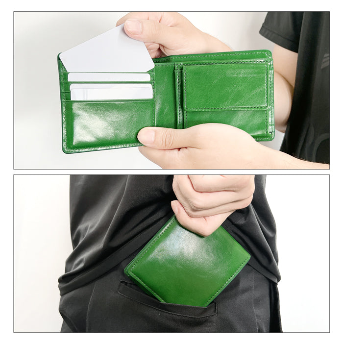 【Leo&Aoi公式ショップ】フジムラレザー 二つ折り財布 本革 財布 メンズ サイフ さいふ ウォレット 革 レザー カード収納 小銭入れ コインケース付き 牛革 WM-D1-05 【安心の返品保証付き】