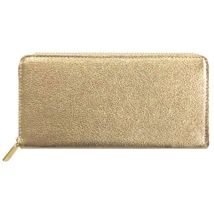 【Leo&Aoi公式ショップ】 グリッター 蛇腹 カードポケット付き 長財布 本革 ラウンド型ファスナー 財布 レディース 大容量 【安心の返品保証付き】